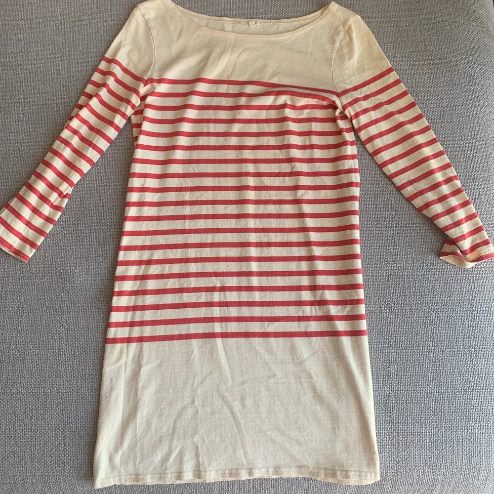 J. Crew Nautical Stripe Boatneck Dress, Size Small